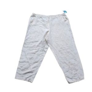 NEW Eileen Fisher Textured Silk Pants XL Off  White